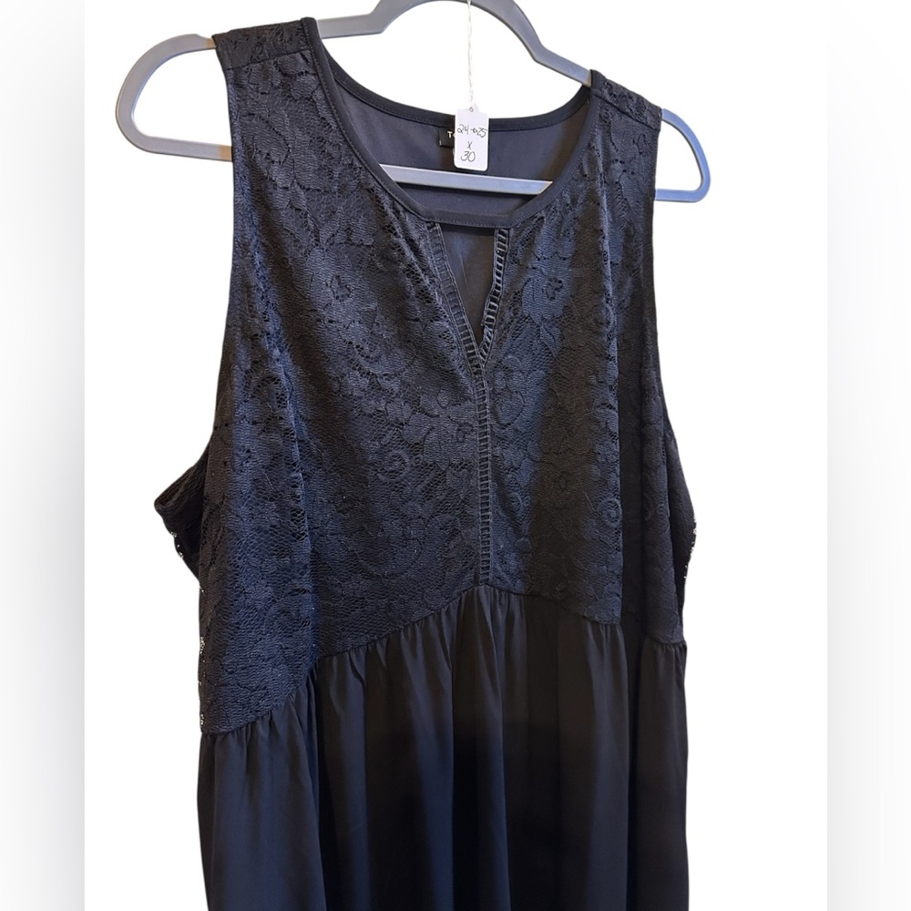 Torrid Black Top with Lace Accents. EUC